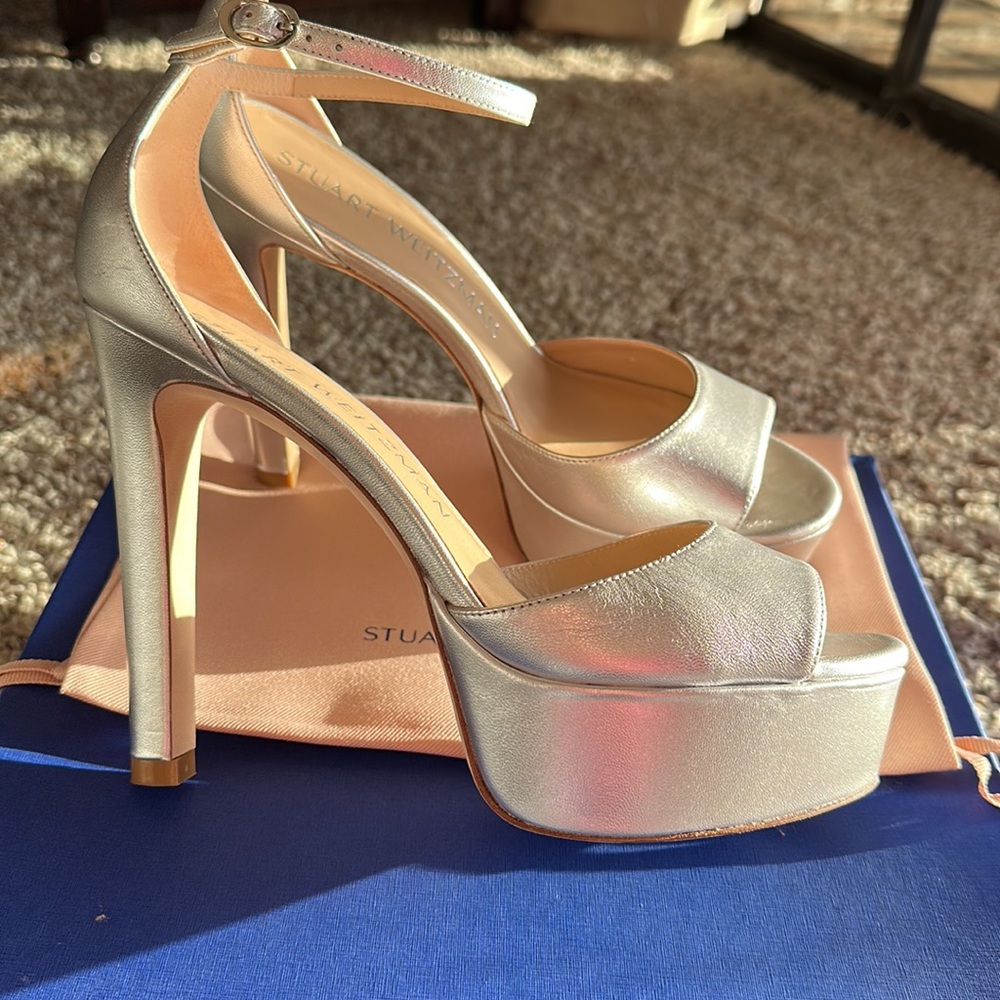 Stuart Weitzman Silver Platforms - image 4